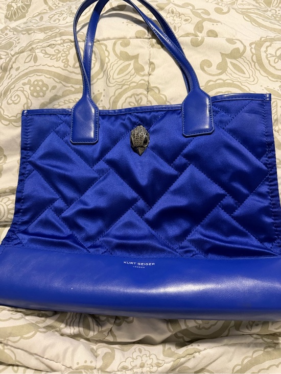 Kurt Geiger Handbags - Kurt Geiger London Blue Quilted Eagle Tote Bag